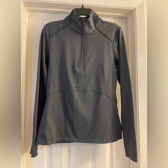 ATHLETA Women's Athletic Jacket Lightweight Pullover Sweater Quarter Zip Gray - Picture 2 of 5